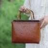 Retro bamboo weaving bag