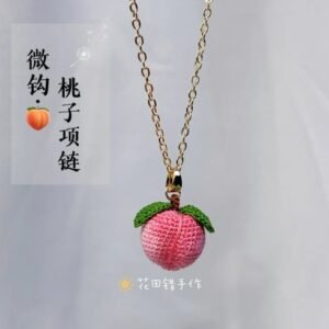 Crocheted Peach Necklace