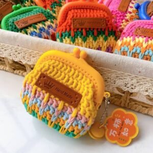 Hand-Knitted Cosmetic Bag