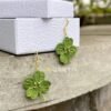 Crocheted Four-leaf Clover Earrings