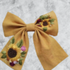 embroidery sunflower Hair Bow